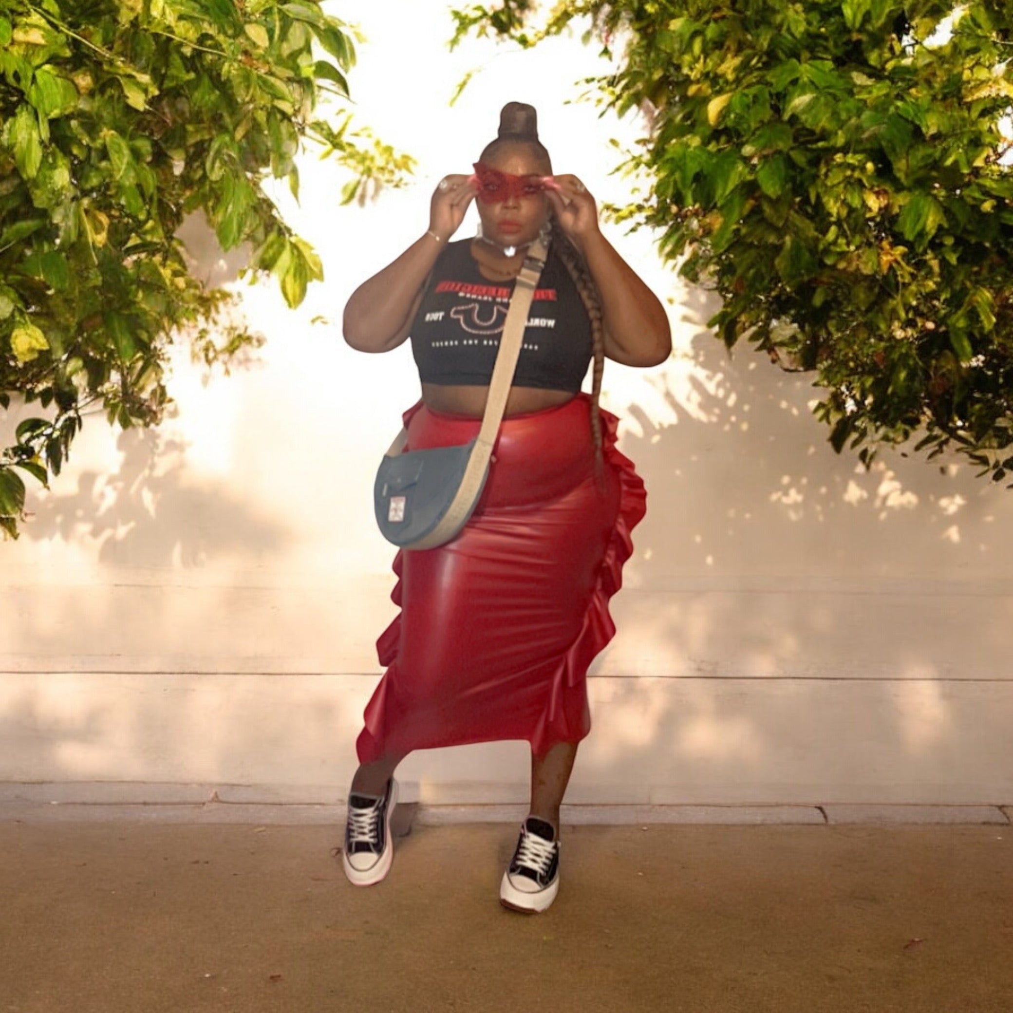 Sexy Red Maxi Skirt